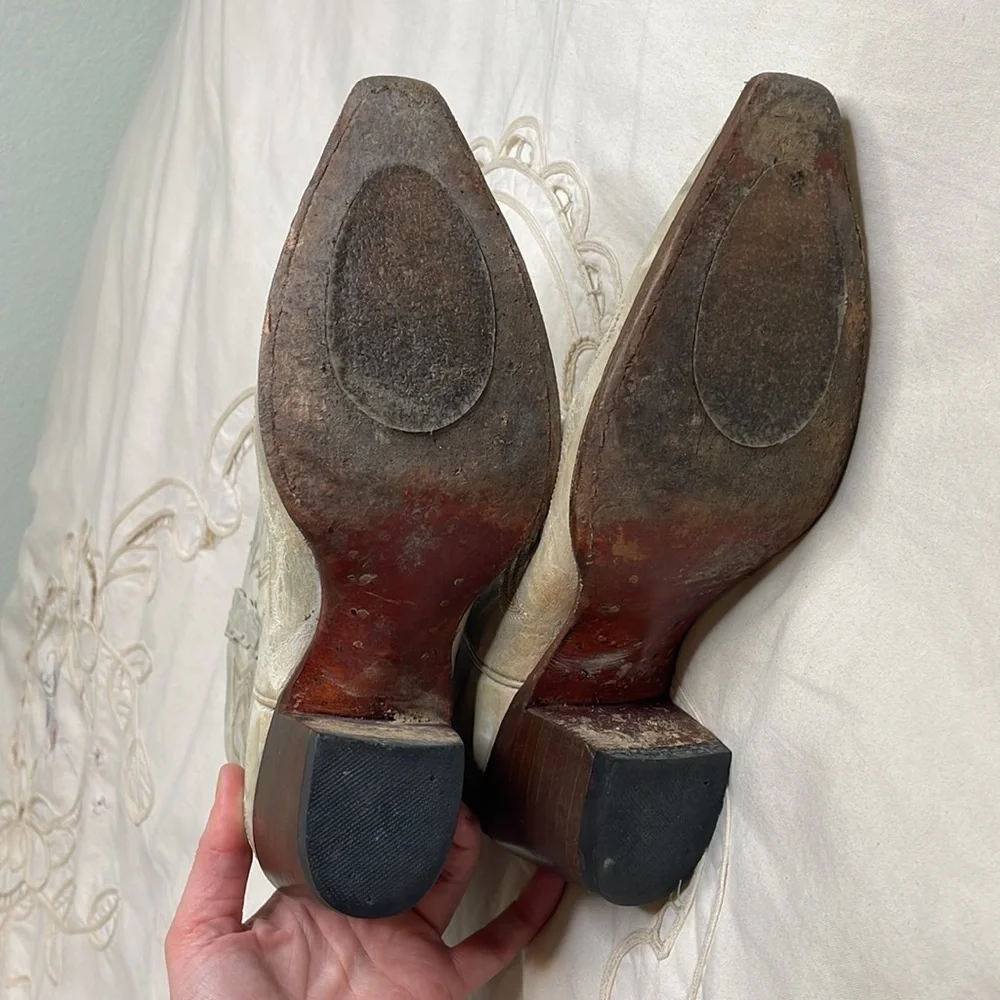 Dan Post El Paso western distressed pointed to leather cowboy boots - Picture 5 of 8